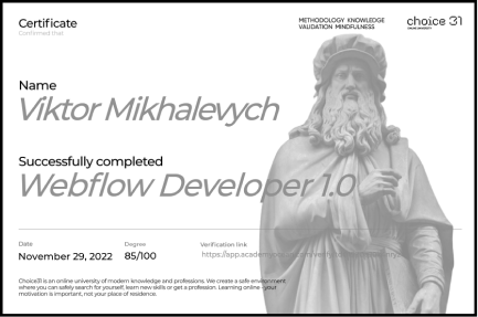 Webflow Developer 1.0 certificate